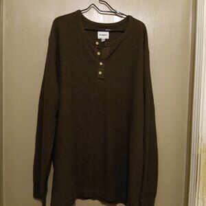 Like new Tall and big Plus size men hunter green long sleeve thermal shirt